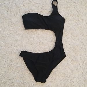 Charlotte Russe Black One Piece Cutout Bikini